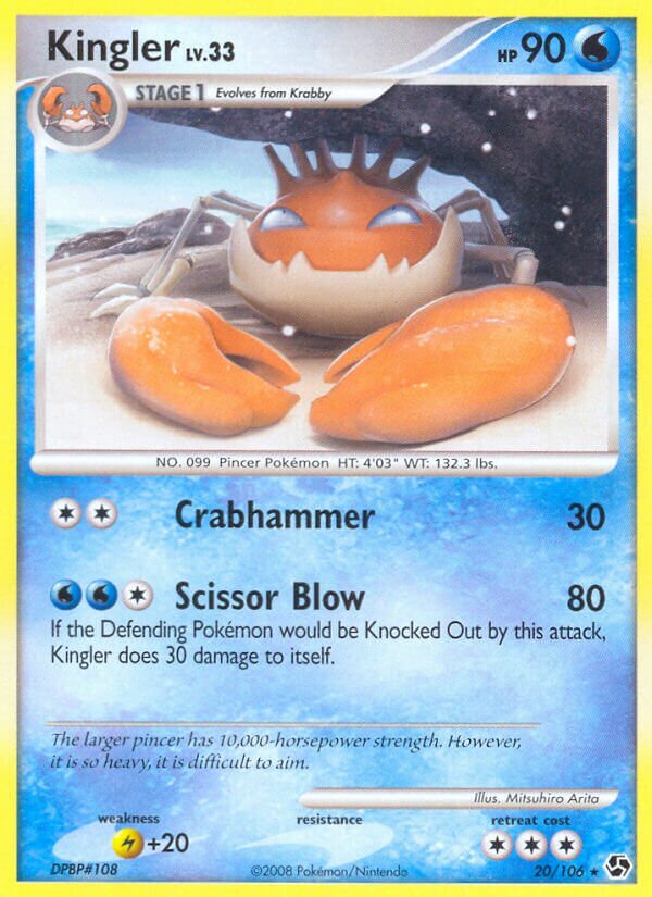 Kingler 020/106 — Great Encounters (English Pokémon TCG card)