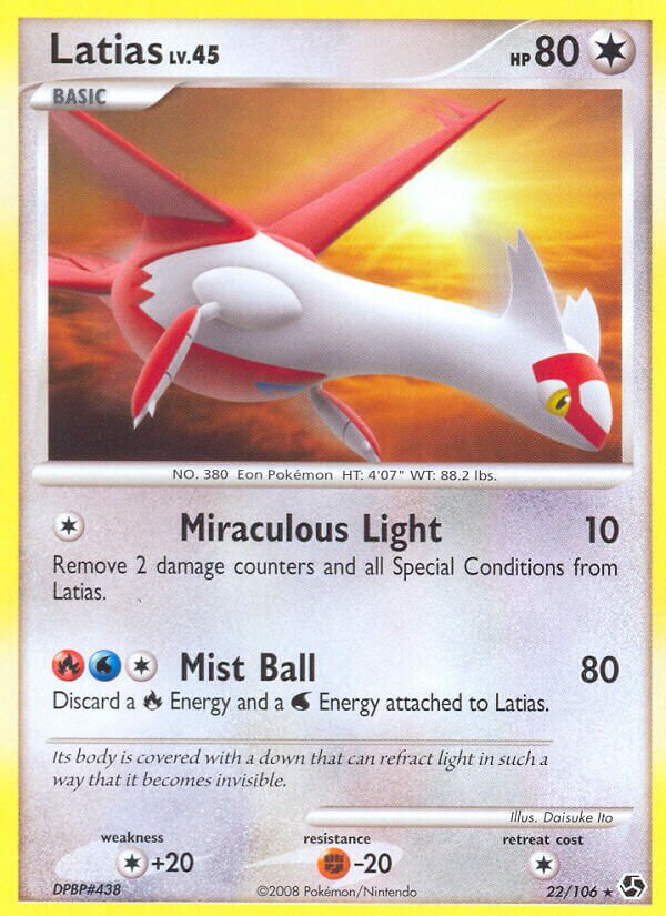 Latias 022/106 — Great Encounters (English Pokémon TCG card)