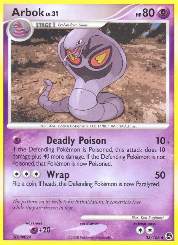 Arbok 033/106 — Great Encounters (English Pokémon TCG card)