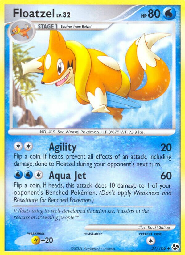Floatzel 037/106 — Great Encounters (English Pokémon TCG card)