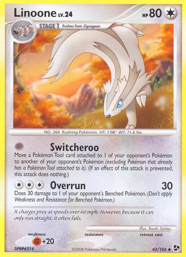 Linoone 043/106 — Great Encounters (English Pokémon TCG card)