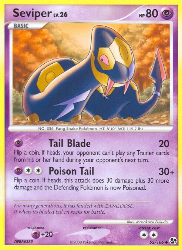 Seviper 052/106 — Great Encounters (English Pokémon TCG card)