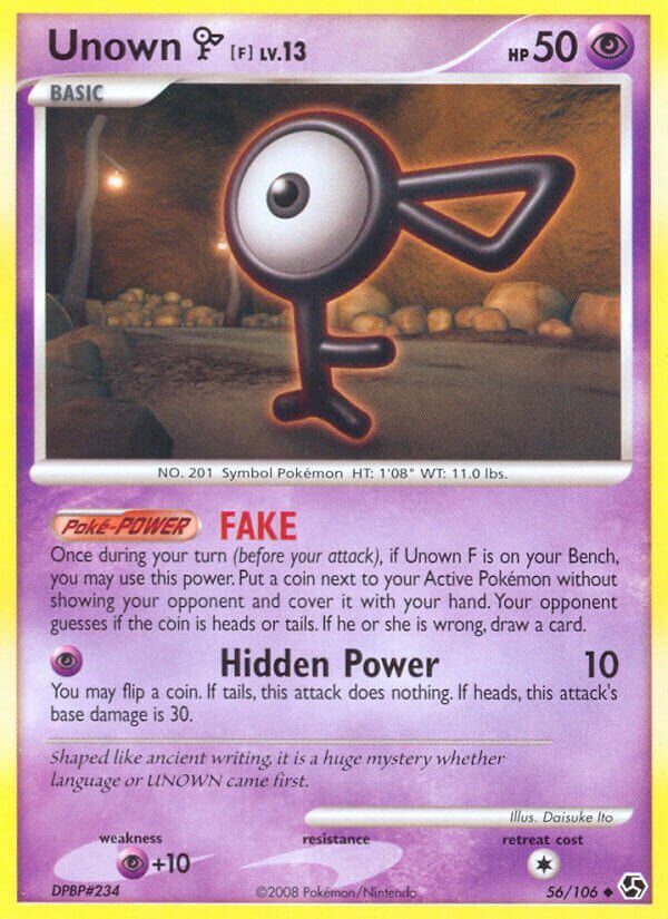 Unown F 056/106 — Great Encounters (English Pokémon TCG card)