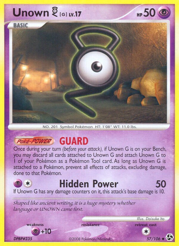 Unown G 057/106 — Great Encounters (English Pokémon TCG card)