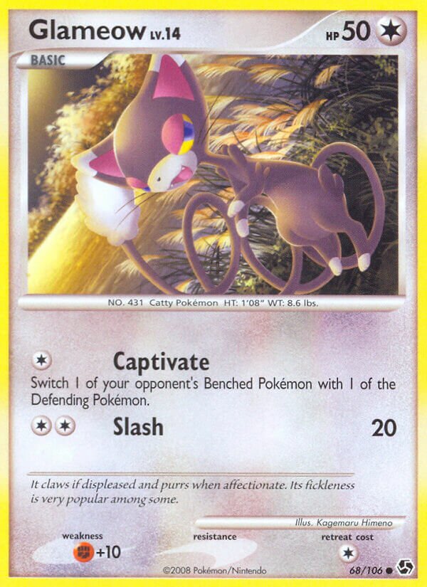 Glameow 068/106 — Great Encounters (English Pokémon TCG card)