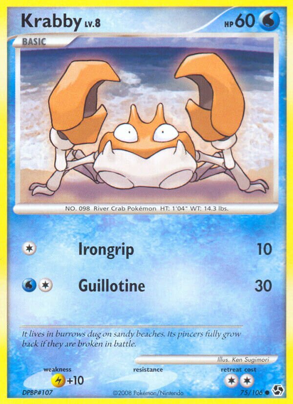 Krabby 075/106 — Great Encounters (English Pokémon TCG card)