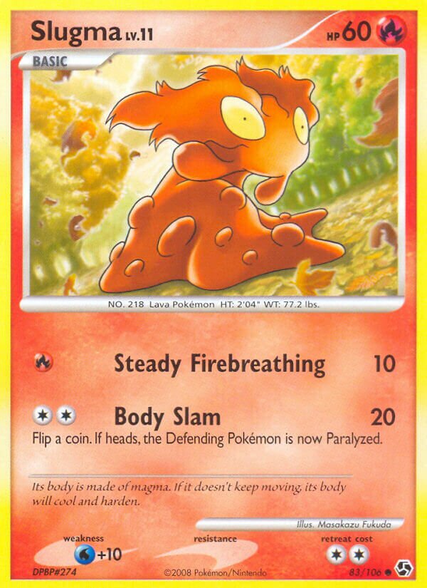 Slugma 083/106 — Great Encounters (English Pokémon TCG card)