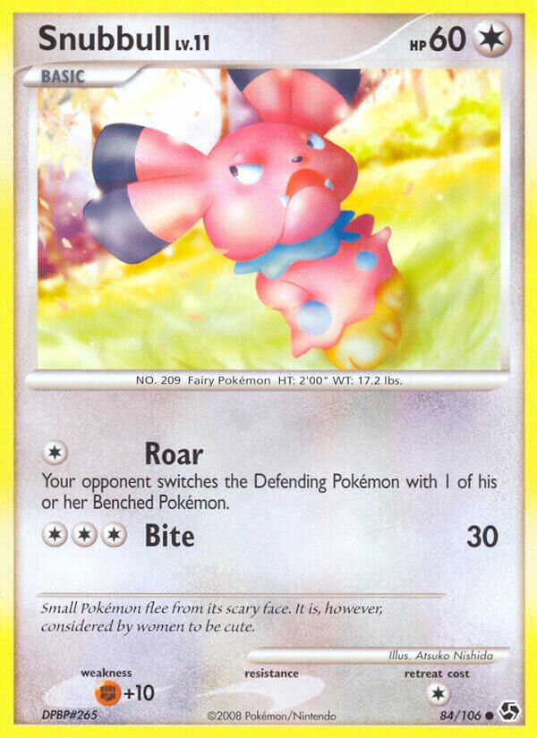 Snubbull 084/106 — Great Encounters (English Pokémon TCG card)