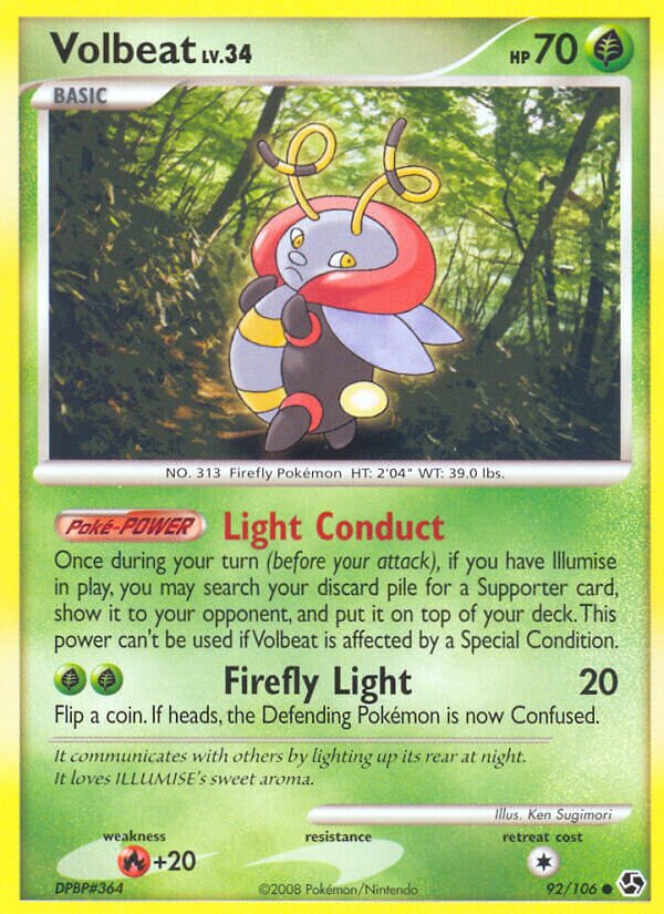 Volbeat 092/106 — Great Encounters (English Pokémon TCG card)