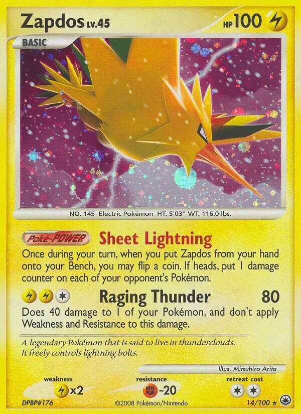 Zapdos 014/100 — Majestic Dawn (English Pokémon TCG card)