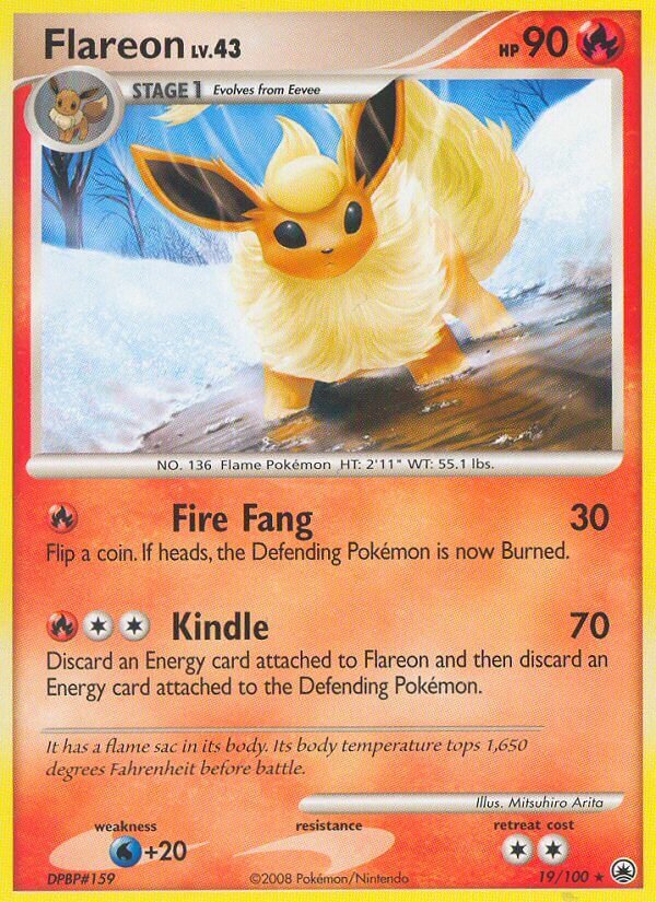 Flareon 019/100 — Majestic Dawn (English Pokémon TCG card)
