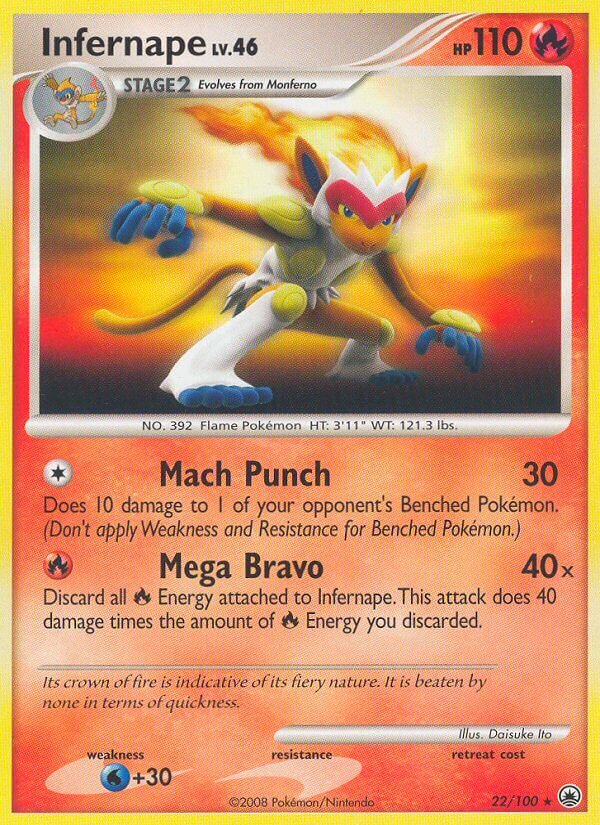 Infernape 022/100 — Majestic Dawn (English Pokémon TCG card)