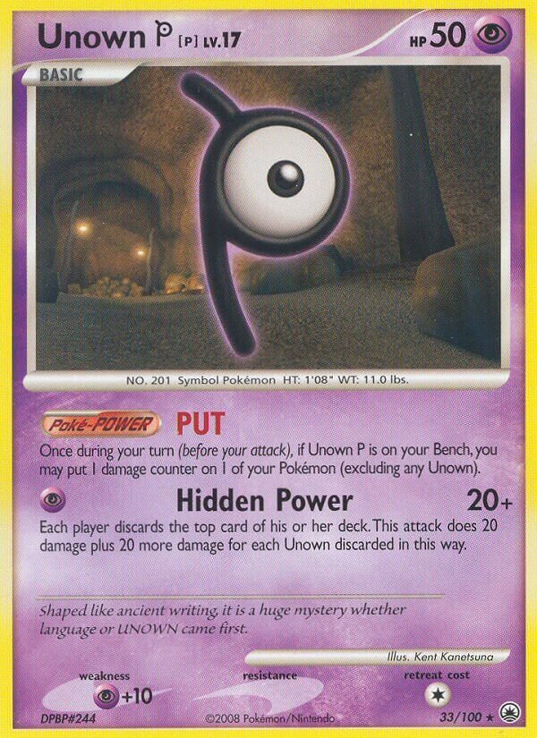 Unown P 033/100 — Majestic Dawn (English Pokémon TCG card)