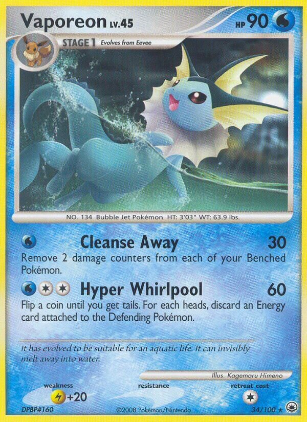 Vaporeon 034/100 — Majestic Dawn (English Pokémon TCG card)