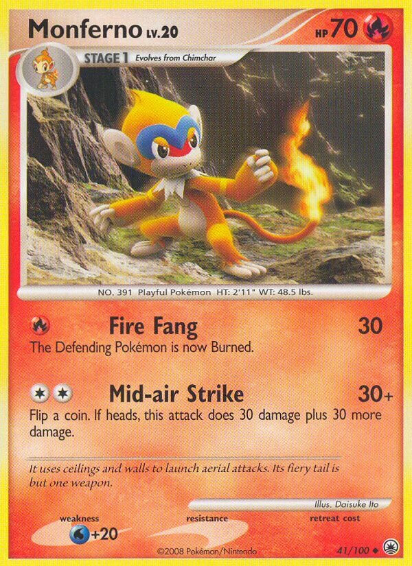Monferno 041/100 — Majestic Dawn (English Pokémon TCG card)