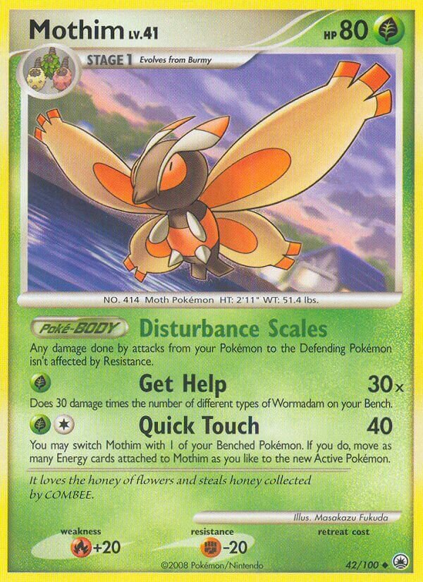 Mothim 042/100 — Majestic Dawn (English Pokémon TCG card)