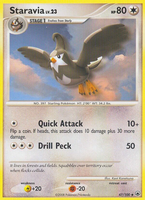 Staravia 047/100 — Majestic Dawn (English Pokémon TCG card)