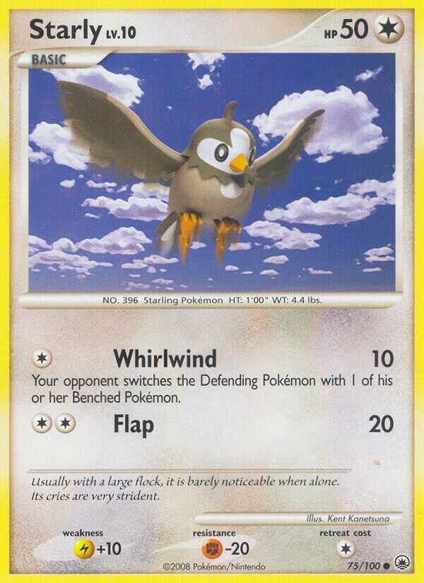 Starly 075/100 — Majestic Dawn (English Pokémon TCG card)