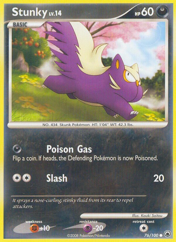 Stunky 076/100 — Majestic Dawn (English Pokémon TCG card)