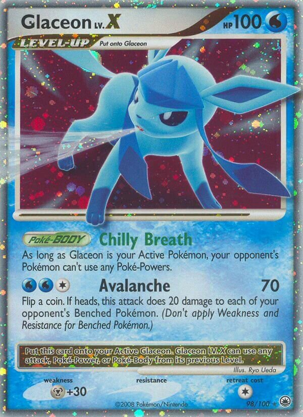 Glaceon LV.X 098/100 — Majestic Dawn (English Pokémon TCG card)