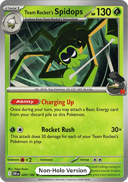 Team Rocket's Spidops 020 — Destined Rivals: Additionals Singles (English Pokémon TCG card)