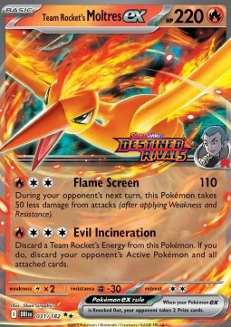 Team Rocket's Moltres ex 031 — Destined Rivals: Additionals Singles (English Pokémon TCG card)