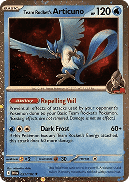 Team Rocket's Articuno 051 — Destined Rivals: Additionals Singles (English Pokémon TCG card)