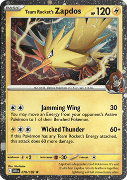 Team Rocket's Zapdos 070 — Destined Rivals: Additionals Singles (English Pokémon TCG card)