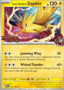 Team Rocket's Zapdos 070 — Destined Rivals: Additionals Singles (English Pokémon TCG card)