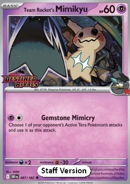 Team Rocket's Mimikyu 087 — Destined Rivals: Additionals Singles (English Pokémon TCG card)