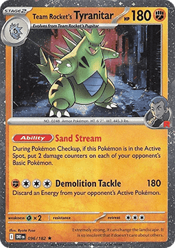 Team Rocket's Tyranitar 096 — Destined Rivals: Additionals Singles (English Pokémon TCG card)