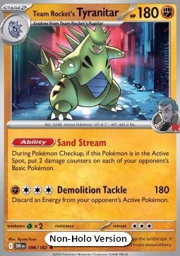 Team Rocket's Tyranitar 096 — Destined Rivals: Additionals Singles (English Pokémon TCG card)