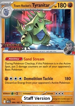 Team Rocket's Tyranitar 096 — Destined Rivals: Additionals Singles (English Pokémon TCG card)