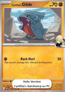 Cynthia's Gible 102 — Destined Rivals: Additionals Singles (English Pokémon TCG card)