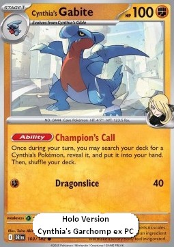 Cynthia's Gabite 103 — Destined Rivals: Additionals Singles (English Pokémon TCG card)