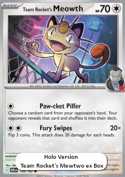 Team Rocket's Meowth 149 — Destined Rivals: Additionals Singles (English Pokémon TCG card)