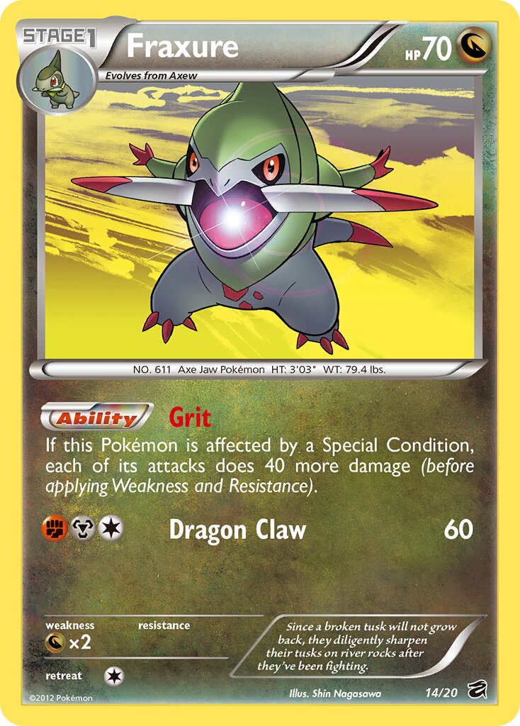 Fraxure 14/20 — Dragon Vault (English Pokémon TCG card)