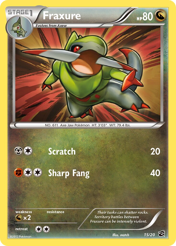 Fraxure 15/20 — Dragon Vault (English Pokémon TCG card)