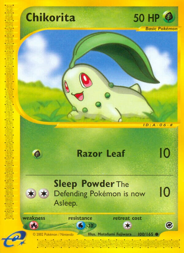 Chikorita 100/165 — Expedition Base Set (English Pokémon TCG card)