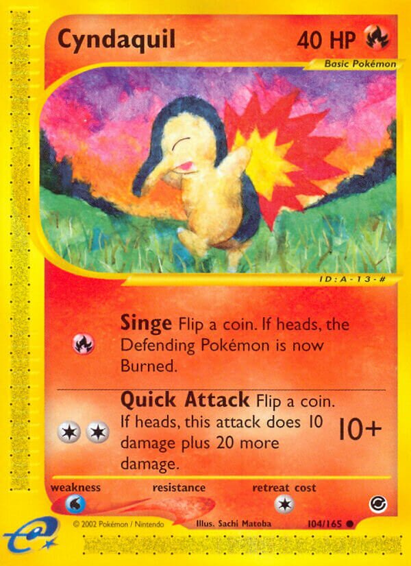 Cyndaquil 104/165 — Expedition Base Set (English Pokémon TCG card)