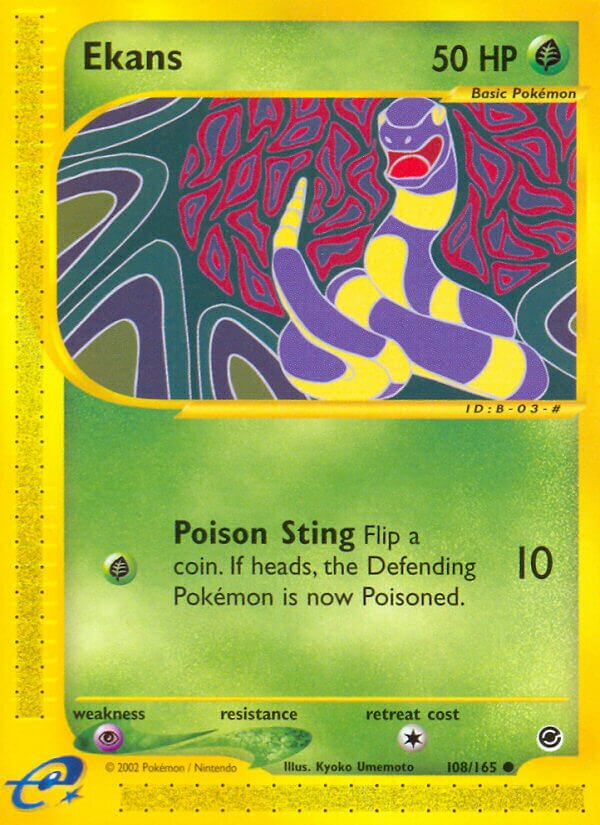 Ekans 108/165 — Expedition Base Set (English Pokémon TCG card)