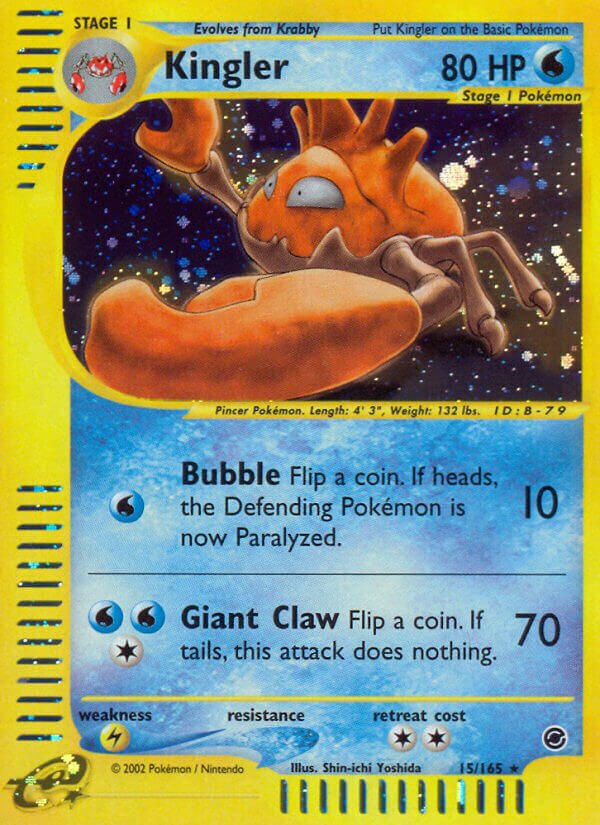 Kingler 015/165 — Expedition Base Set (English Pokémon TCG card)