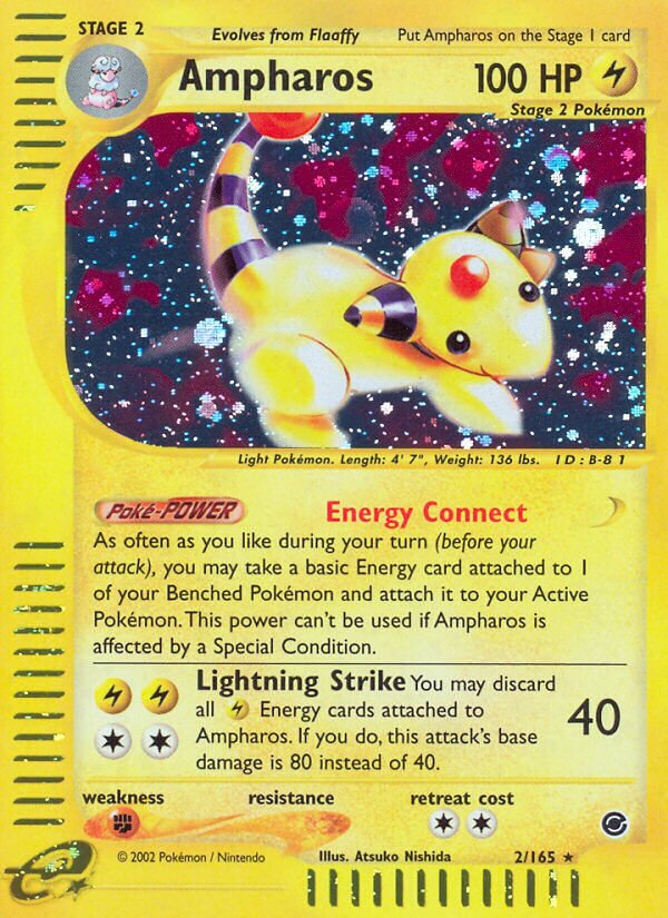 Ampharos 002/165 — Expedition Base Set (English Pokémon TCG card)