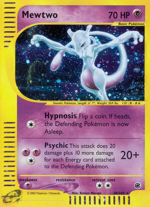 Mewtwo 020/165 — Expedition Base Set (English Pokémon TCG card)