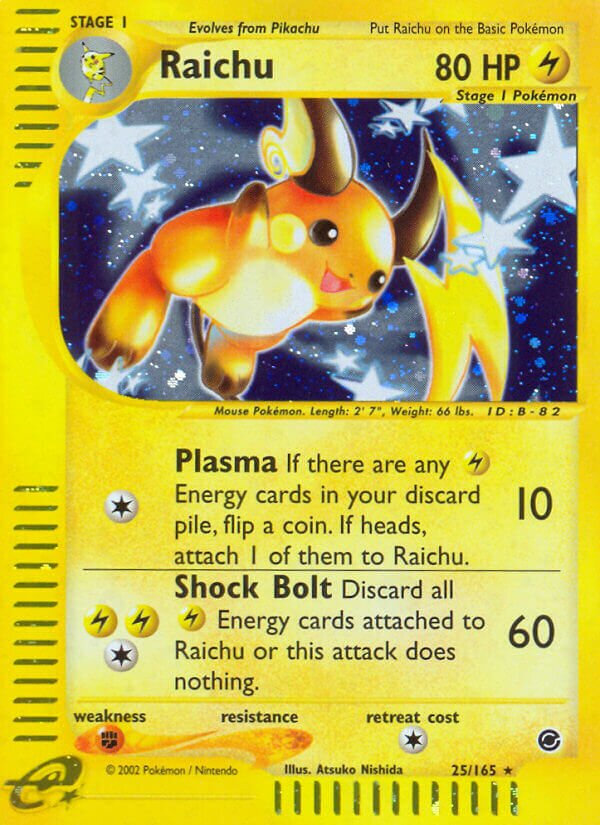 Raichu 025/165 — Expedition Base Set (English Pokémon TCG card)