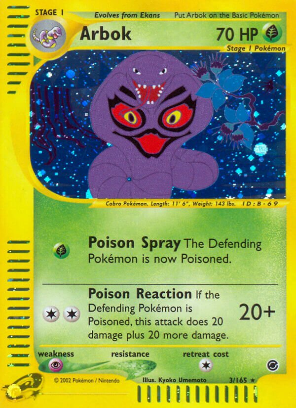 Arbok 003/165 — Expedition Base Set (English Pokémon TCG card)