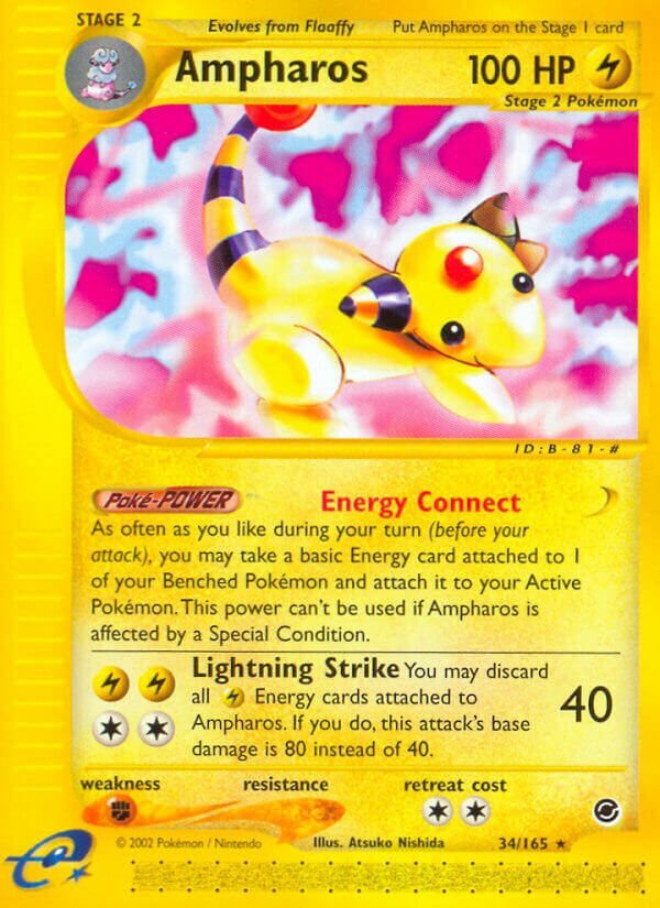 Ampharos 034/165 — Expedition Base Set (English Pokémon TCG card)