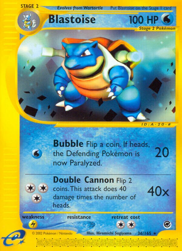 Blastoise 036/165 — Expedition Base Set (English Pokémon TCG card)