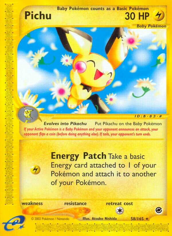Pichu 058/165 — Expedition Base Set (English Pokémon TCG card)