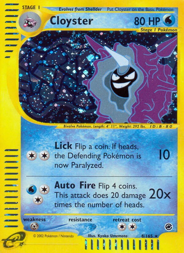 Cloyster 008/165 — Expedition Base Set (English Pokémon TCG card)
